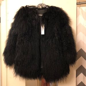 Black fur coat